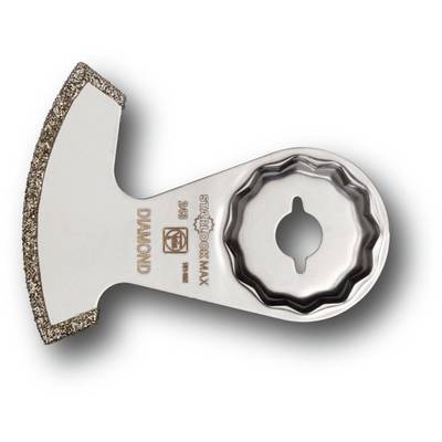 Lame de scie diamantée avec fixation Starlock, adaptée pour la coupe précise dans des matériaux durs tels que les carrelages et le mortier.