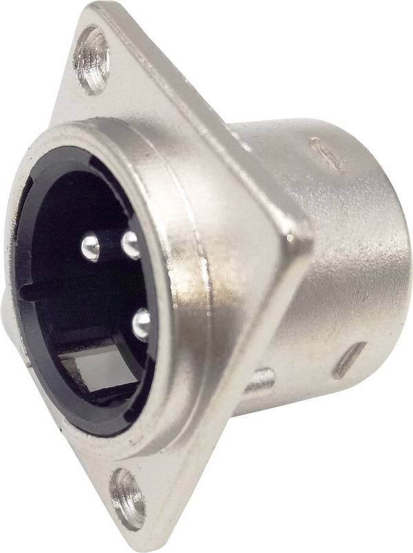 XLR embase mâle, contacts droits TRU COMPONENTS 1408818 Nombre de pôles: 3 argent 1 pc(s)