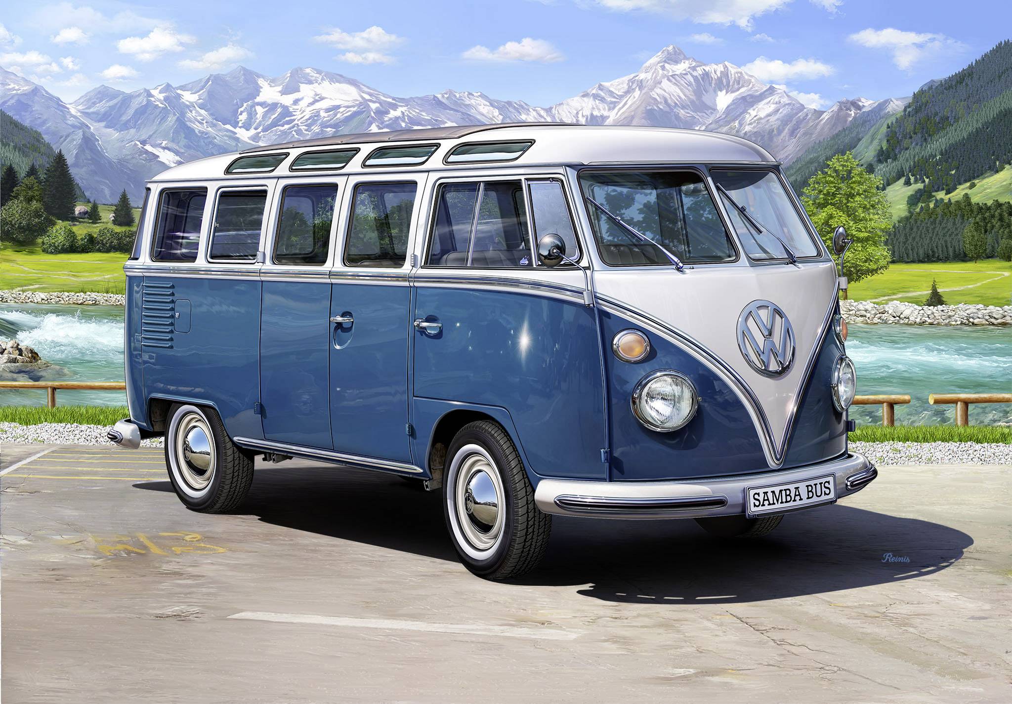 Maquette de bus Revell 07009 Volkswagen T1 Bus Samba 1:16-8