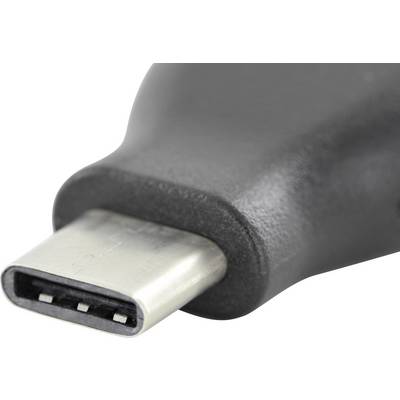 Un connecteur USB-C noir, gros plan sur l'embout.
