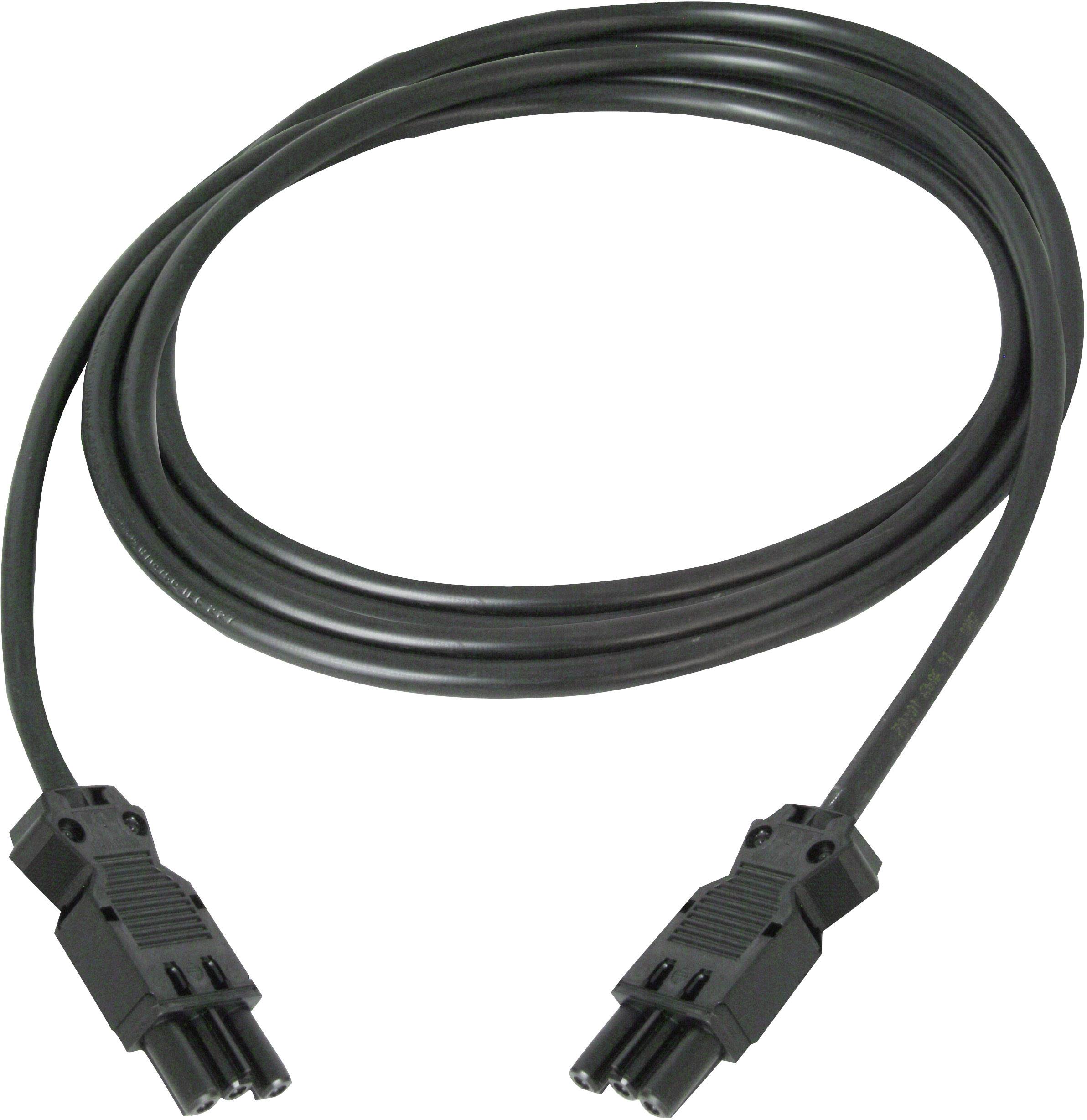 Câble réseau noir avec deux fiches identiques à chaque extrémité, adapté aux appareils électriques.