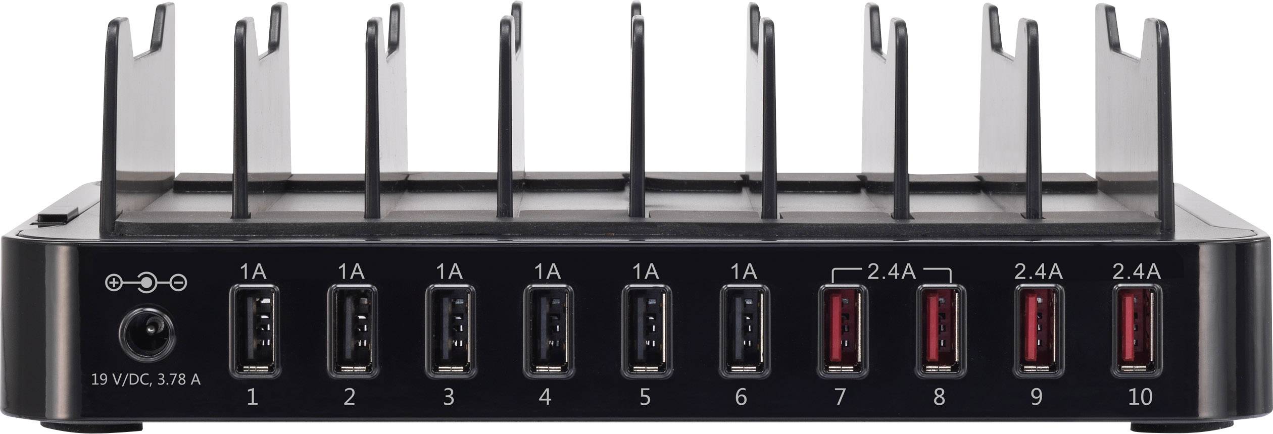 Station de charge USB VOLTCRAFT PS-10 Courant de sortie (max.) 13200 mA 10 x USB auto-détection-1