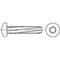 Dessin technique d'une vis à tête plate avec filetage intérieur, vue latérale et frontale.