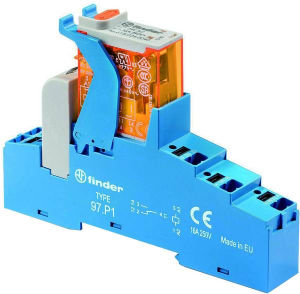 Finder 4C.P1.9.024.0050 Élément porte à LED Tension nominale: 24 V/DC Courant de commutation (max.): 16 A 1 inverseur (RT)  1 pc(s)