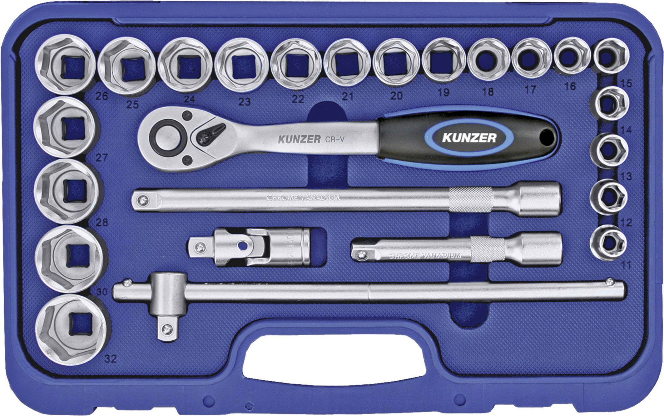 Kunzer Jeu de clés à douille métrique 1/2" (12.5 mm) 25 pièces 71225