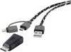 Câble de charge et de synchronisation micro-USB/USB-C™/Lightning 3 en 1 Renkforce 0,2 m
