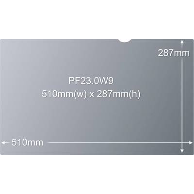Filtre rectangulaire de 510 mm de largeur et 287 mm de hauteur. Texte : 'PF23.0W9 510mm(l) x 287mm(h)'.