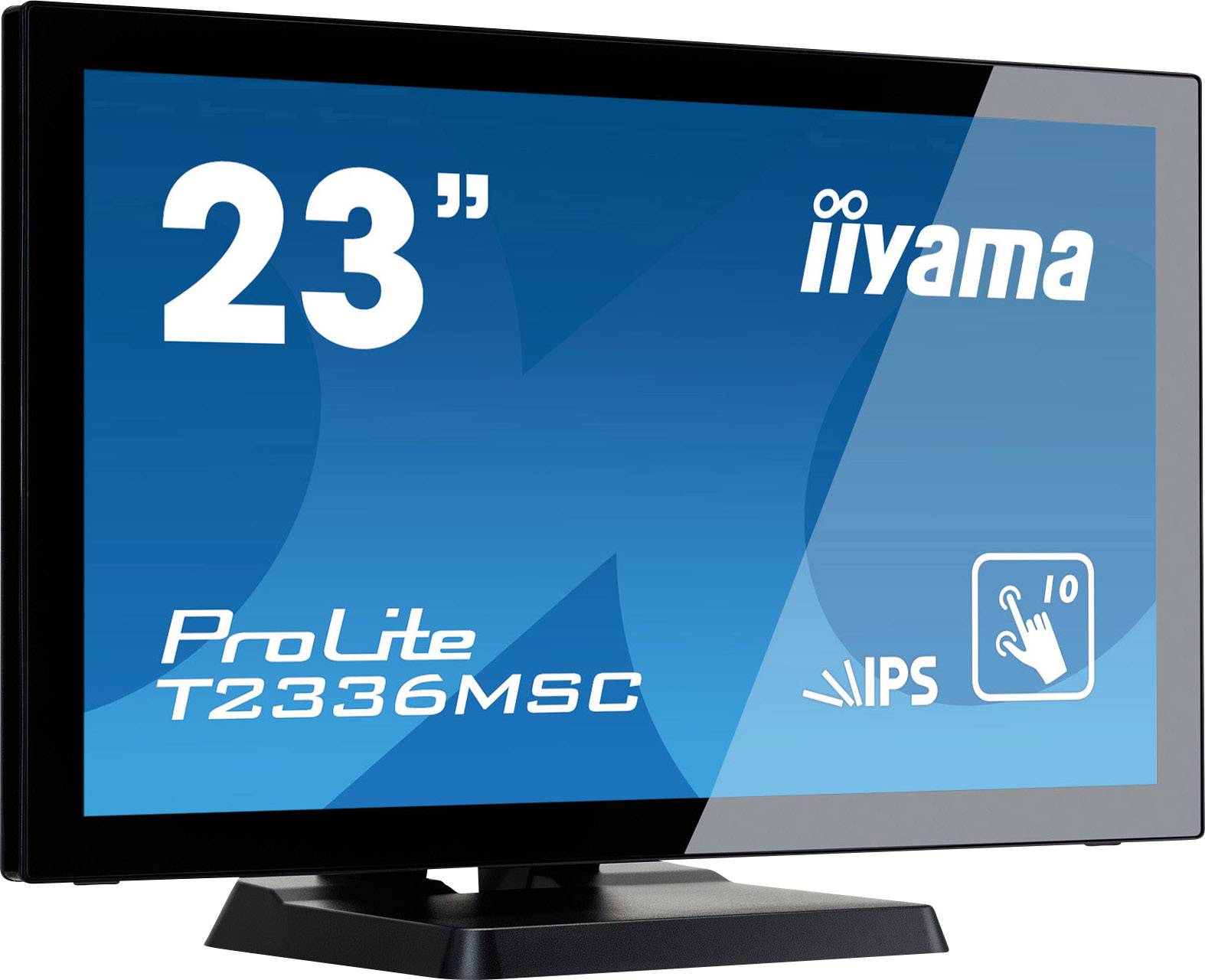 Moniteur tactile Iiyama ProLite T2336MSC CEE: F (A - G) 58.4 cm (23 pouces) 1920 x 1080 pixels 16:9 5 ms USB 3.1 (Gen 1)-3