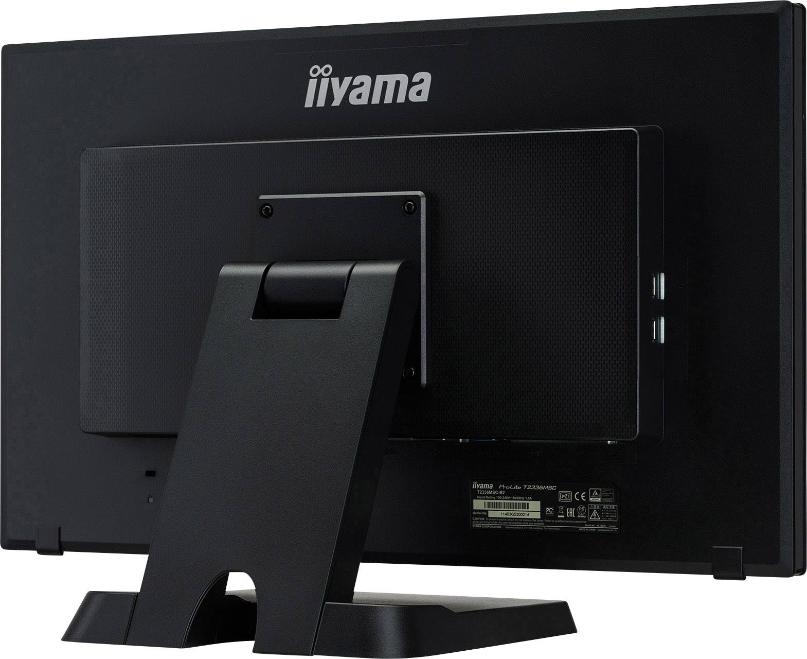 Moniteur tactile Iiyama ProLite T2336MSC CEE: F (A - G) 58.4 cm (23 pouces) 1920 x 1080 pixels 16:9 5 ms USB 3.1 (Gen 1)-8