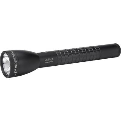 Lampe de poche LED Mag-Lite noir, modèle ML50LX. Elle présente un design de poignée texturée pour une meilleure prise en main. Idéale pour les activités de plein air.