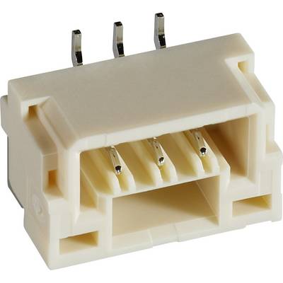Connecteur en plastique blanc à quatre broches métalliques, adapté aux applications électroniques.