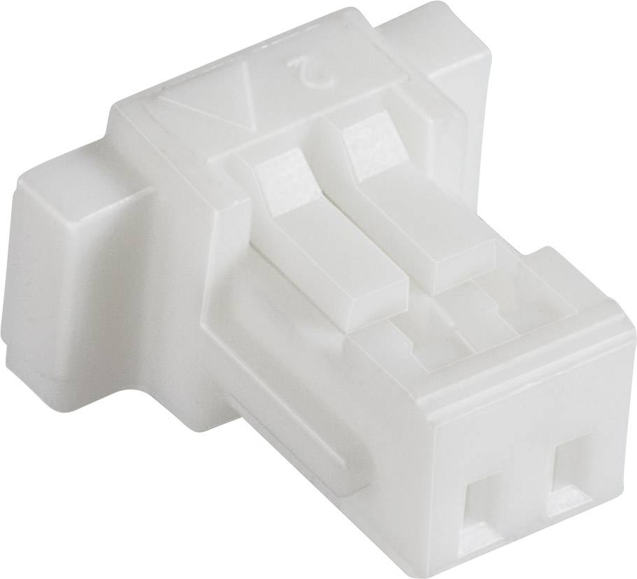 Une fiche en plastique blanc avec deux ouvertures, adaptée aux connexions électriques.