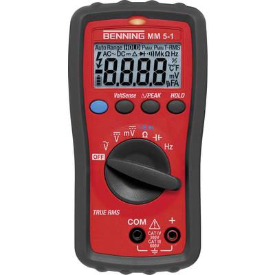 Benning MM 5-1 Multimètre numérique avec trousse, avec testeur de tension CAT III 600 V, CAT IV 300 V Affichage (nombre -1