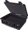 Valise de protection noire ouverte avec mousse de protection intérieure, idéale pour le transport sécurisé d'appareils ou d'objets fragiles.