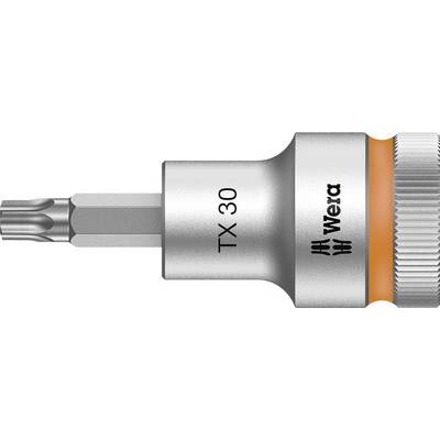 Embout de tournevis Wera, type TX 30, en métal avec anneau orange.