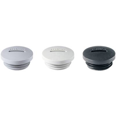 Trois capuchons de vis ronds de différentes couleurs (argent, blanc, noir) côte à côte. Chacun porte la gravure 'M 20x1.5'.