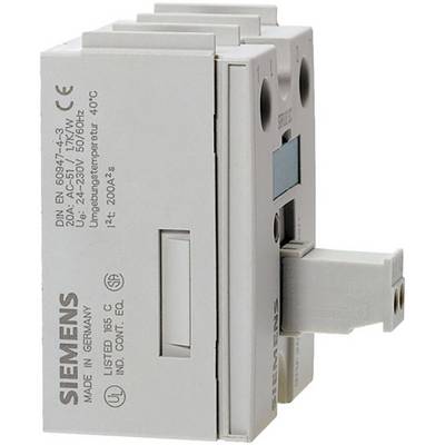 Un disjoncteur bipolaire Siemens, dimensionné pour 20 ampères. Approprié pour prévenir les surcharges.