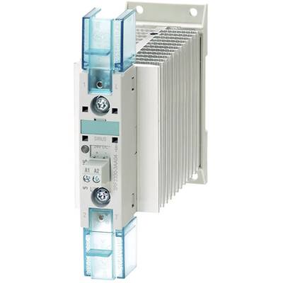 Un relais électronique avec des couvercles bleus transparents et des ailettes de refroidissement. Il montre les connexions et les étiquettes.