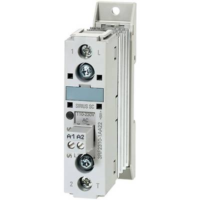 Un dispositif de commutation électrique blanc portant l'inscription 'SIRIUS SC' et '110-230V AC', monté sur un support gris.