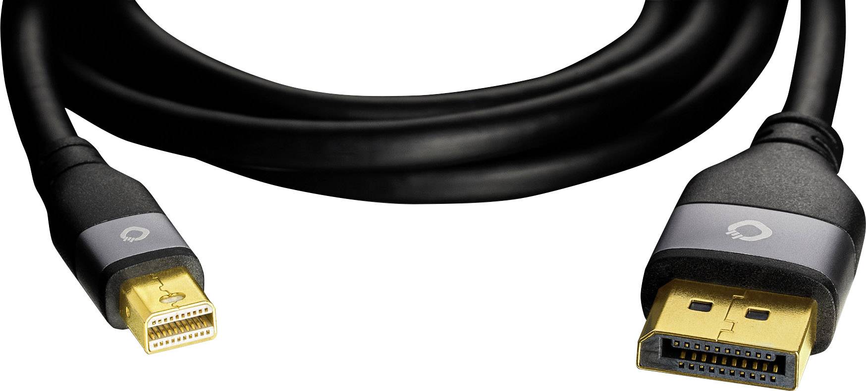 Oehlbach Mini-Display / DisplayPort Câble adaptateur Fiche mâle Mini DisplayPort, Fiche mâle DisplayPort 2.00 m noir 925-1