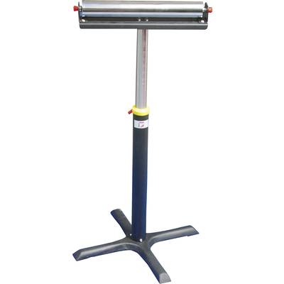 Un dérouleur de papier autoportant, réglable en hauteur, avec un pied en acier robuste et des poignées latérales, adapté aux travaux d'emballage.