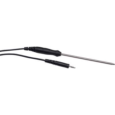 Sur l'image, une sonde de température électronique est représentée, équipée d'une tige métallique et d'une prise jack de 3,5 mm.