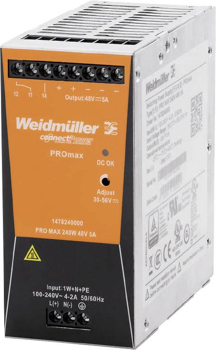 Weidmüller 1478240000 Alimentation rail DIN 48 V/DC 5 A 240 W Contenu 1 pc(s)