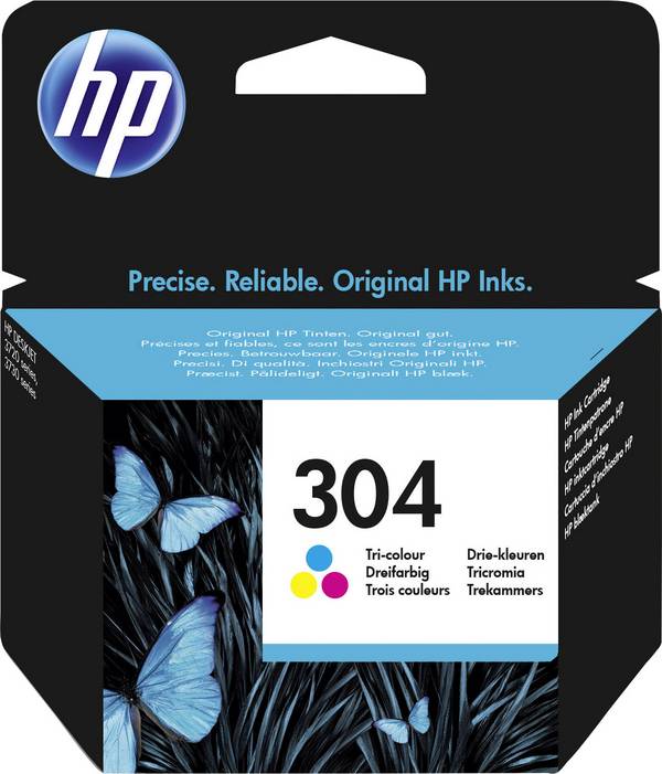 HP 304 Encre d'origine cyan, magenta, jaune N9K05AE Encre