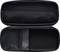 Un sac rigide noir ouvert avec des poches en filet pour ranger de petits objets ou appareils.