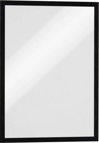 Un miroir rectangulaire avec un cadre noir.