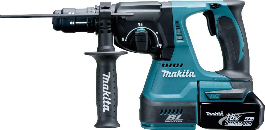 Marteau perforateur-burineur sans fil, Marteau perforateur sans fil SDS-Plus Makita DHR243RMJ Li-Ion 18 V 4 Ah + 2 batte-0