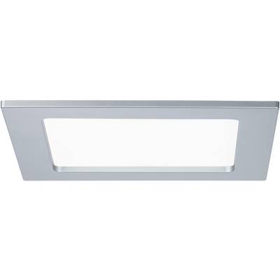 Un luminaire encastré de plafond LED rectangulaire en argent, au design plat, avec une zone lumineuse blanche. Principalement adapté aux intérieurs modernes.