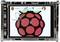 Un écran affichant l'interface utilisateur d'un Raspberry Pi, avec le logo Raspberry en arrière-plan et un symbole de corbeille visible.