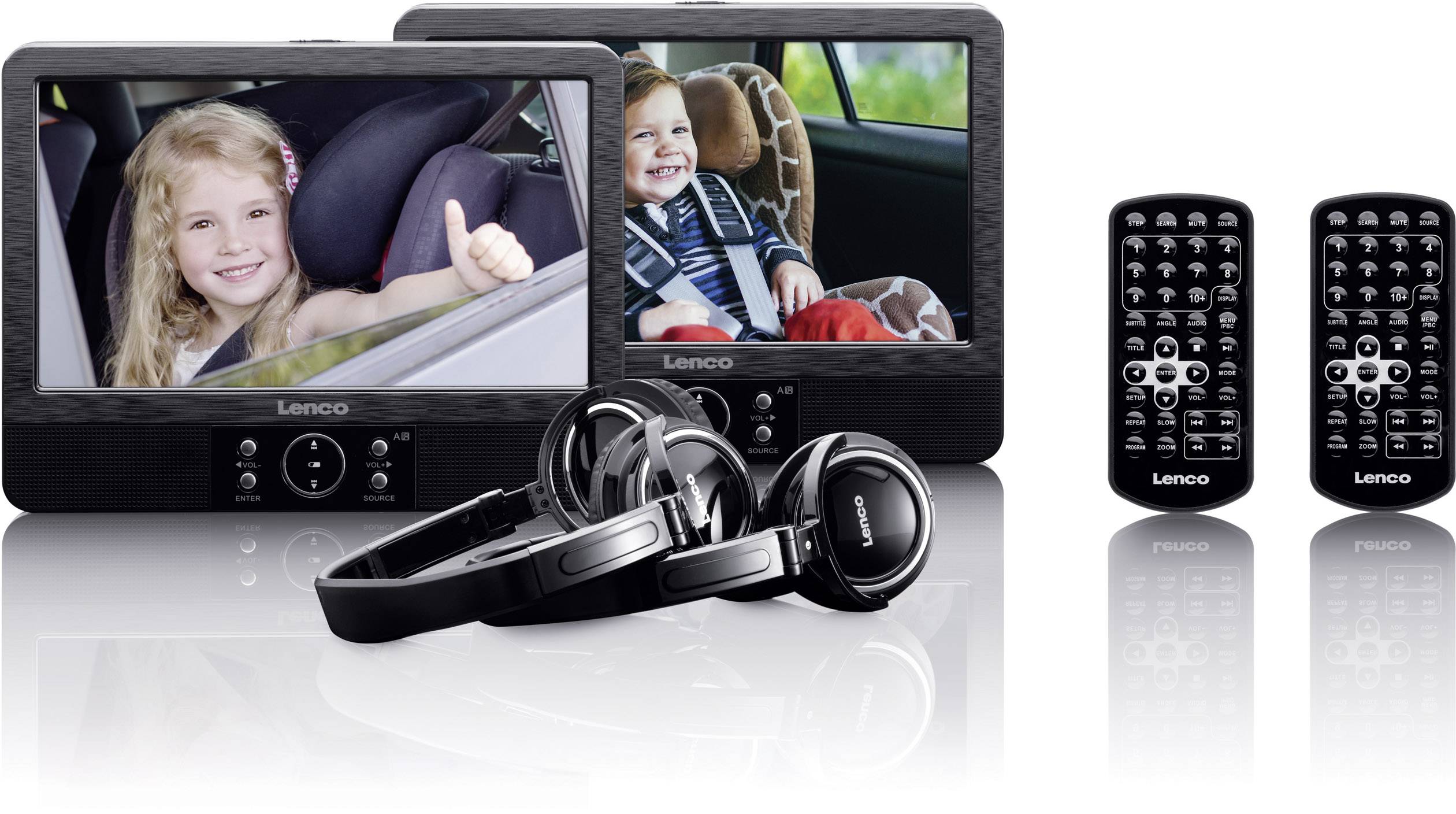 Lecteur DVD portable 9 pouces (22.5 cm) Lenco DVP-939 avec câble de connexion Auto 12 V, avec lecteur DVD intégré, avec -0