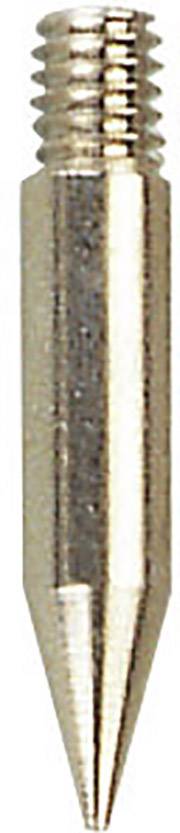 Gros plan d'une pointe métallique acérée avec un filetage à une extrémité, probablement un composant d'un outil ou d'un dispositif.