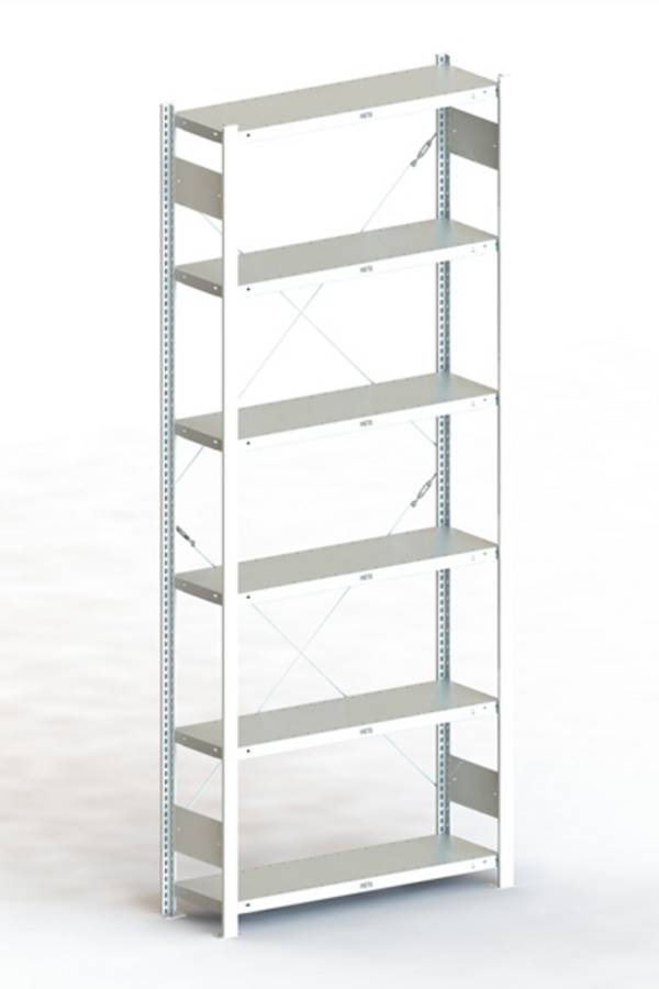 Rayonnage à tablettes - Module de base META Regalbau 95026 150 kg (l x H x P) 1.056 x 2.5 x 33.6 m acier galvanisé galvanisé métallique