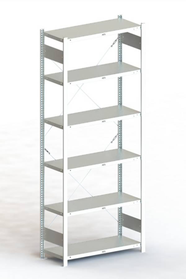 Rayonnage à tablettes - Module de base META Regalbau 95028 150 kg (l x H x P) 1.056 x 2.5 x 43.6 m acier galvanisé galvanisé métallique