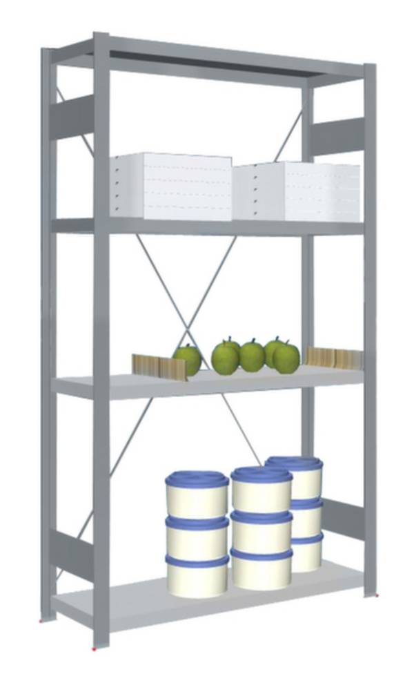 Rayonnage à tablettes - Module de base Orion Regalsysteme HVG17310XM 200 kg (l x H x P) 1.06 x 1.75 x 33.5 m acier inoxydable  acier inoxydable métallique