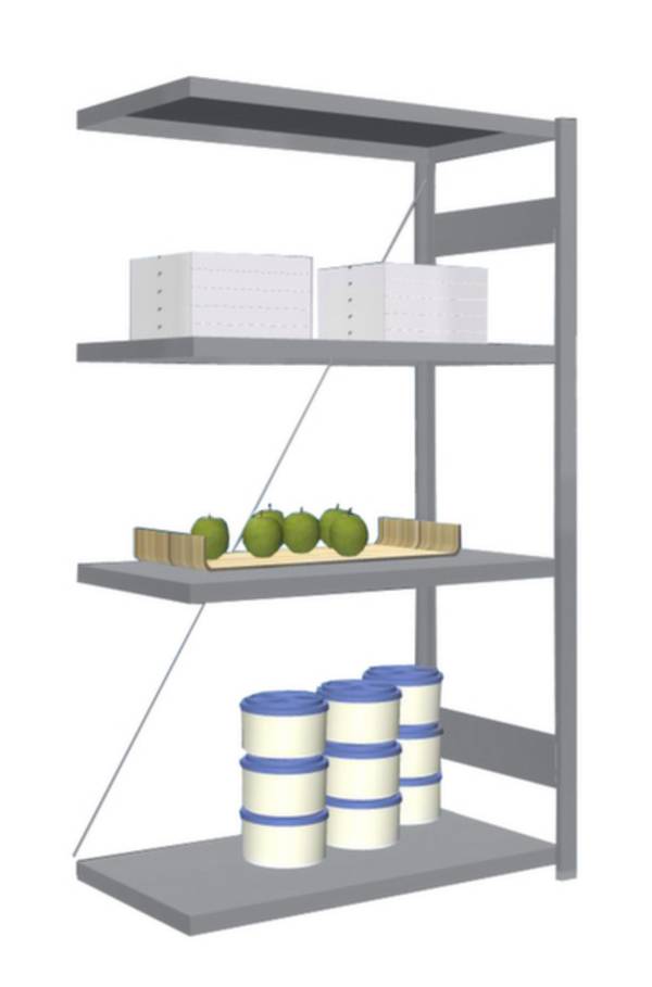 Rayonnage à tablettes - Module d'extension Orion Regalsysteme HVA17510XM 200 kg (l x H x P) 1.01 x 1.75 x 53.5 m acier inoxydable  acier inoxydable métallique