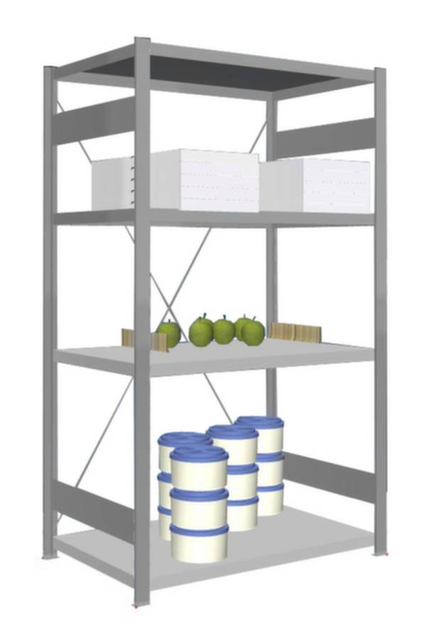 Rayonnage à tablettes - Module de base Orion Regalsysteme HVG17610XM 200 kg (l x H x P) 1.06 x 1.75 x 63.5 m acier inoxydable  acier inoxydable métallique