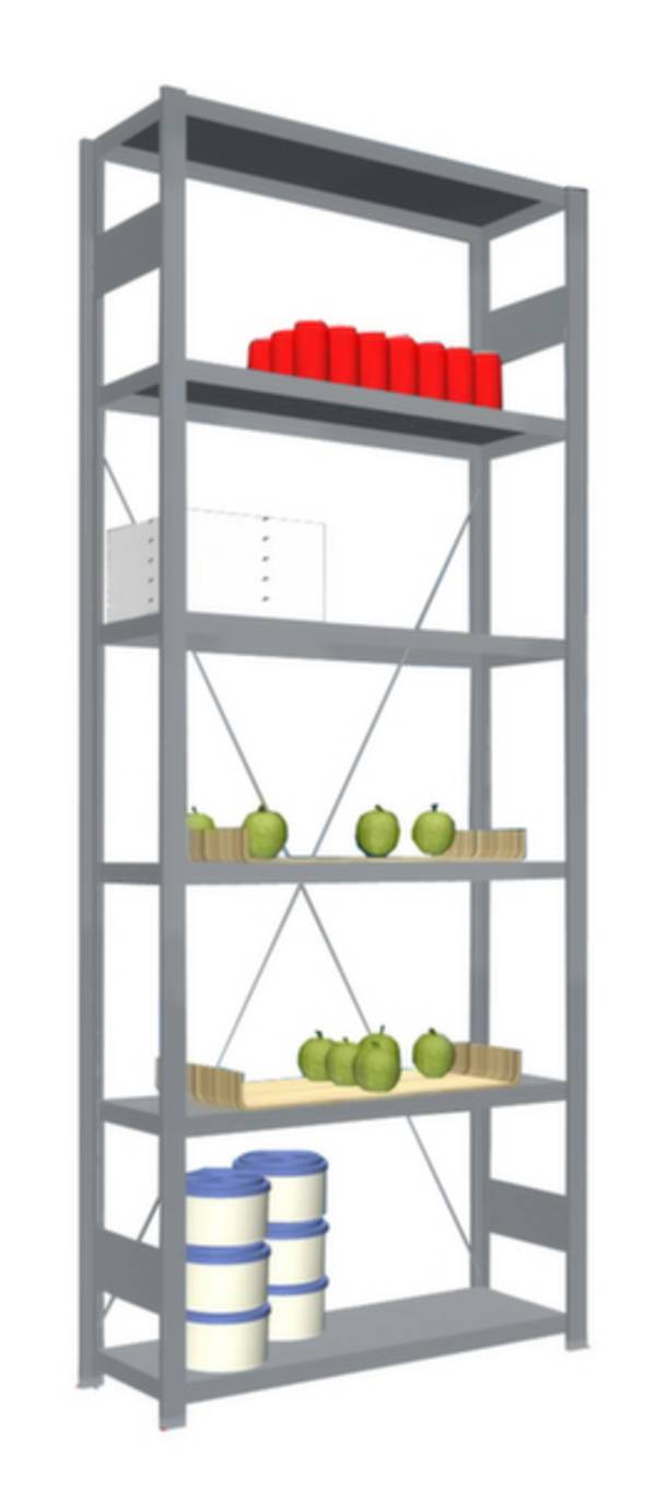 Rayonnage à tablettes - Module de base Orion Regalsysteme HVG25310XM 200 kg (l x H x P) 1.06 x 2.5 x 33.5 m acier inoxydable  acier inoxydable métallique