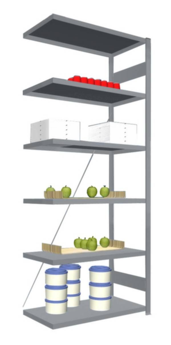 Rayonnage à tablettes - Module d'extension Orion Regalsysteme HVA25510XM 200 kg (l x H x P) 1.01 x 2.5 x 53.5 m acier inoxydable  acier inoxydable métallique