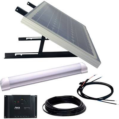 Phaesun SUPER ILLU ONE 600300 Kit solaire 30 Wp avec câble de raccordement, avec régulateur de charge, avec lampe LED