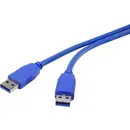 Renkforce Câble USB USB 3.2 Gen1 USB-A mâle, USB-A mâle 1.80 m bleu contacts dorés RF-4369449