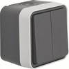 Bouton-poussoir pour gamme Berker 50753515 W.1 apparent gris, gris clair