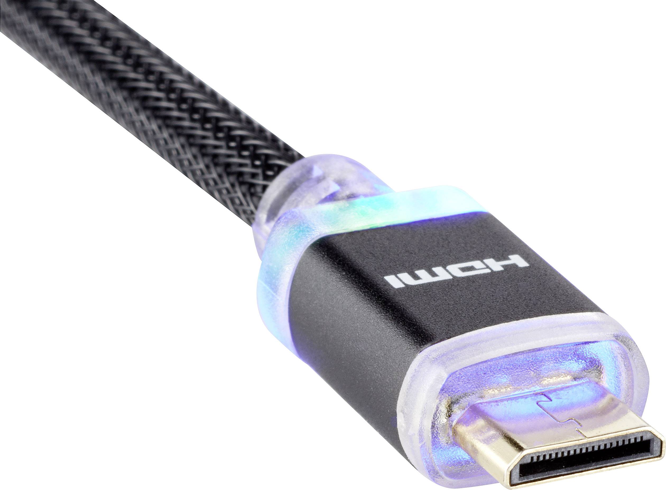 Câble de raccordement SpeaKa Professional HDMI Fiche mâle HDMI-A, Fiche mâle HDMI-Mini-C 1.00 m noir SP-8821976 canal de-4