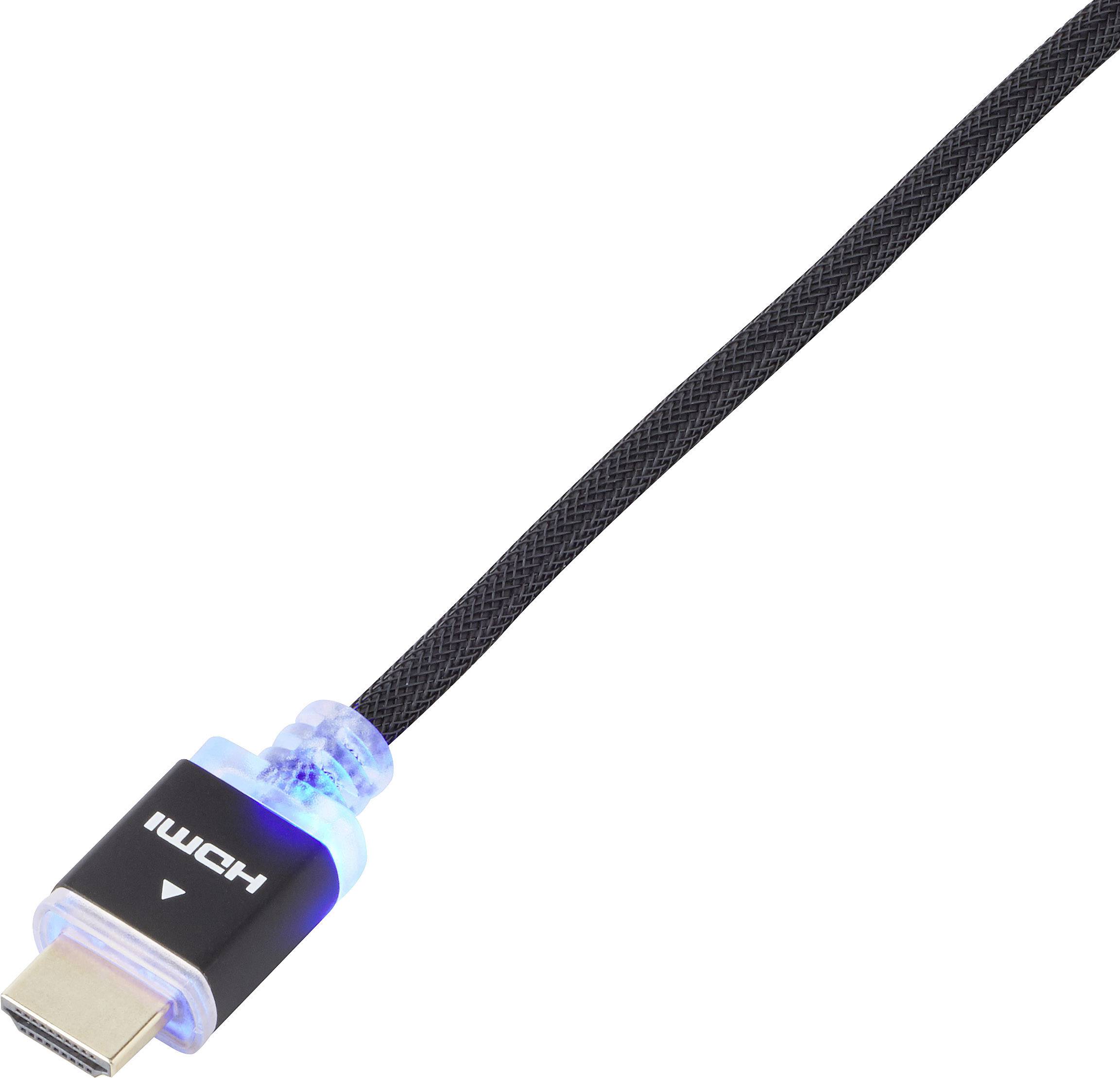 Câble de raccordement SpeaKa Professional HDMI Fiche mâle HDMI-A, Fiche mâle HDMI-Micro-D 0.50 m noir SP-7870168 canal d-1