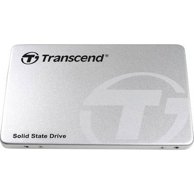 Disque dur SSD externe de Transcend avec boîtier argenté et l'inscription 'Solid State Drive'.