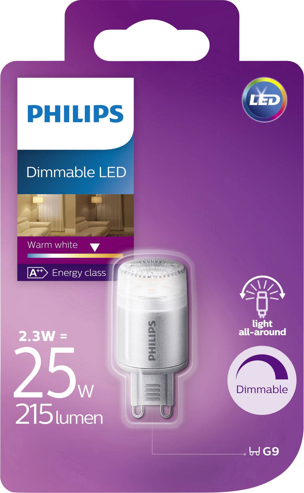 Ampoule LED G9 Philips Lighting 8718696578674 2.5 W = 25 W blanc chaud