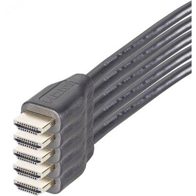 Câble de raccordement SpeaKa Professional HDMI Fiche mâle HDMI-A, Fiche mâle HDMI-A 1.50 m noir SP-5960164 canal de reto-0